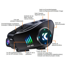Cargar imagen en el visor de la galería, Intercomunicador Con Cámara Para Moto Bluetooth KR-M3 + Micro SD
