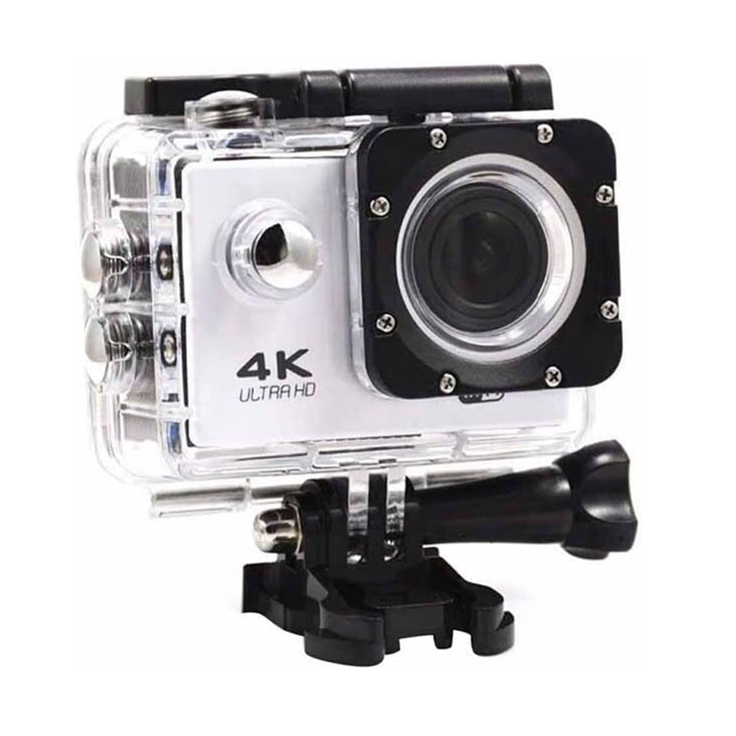 Camara Deportiva 4K Ultra HD Wifi Resistente Al Agua Blanco