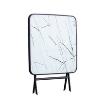 Cargar imagen en el visor de la galería, Mesa Vidrio Plegable Metálica Cuadrada 80x80 CM Alto 71 CM Blanca
