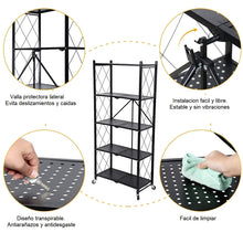 Cargar imagen en el visor de la galería, Estante Metálico Plegable Ruedas 150x65x34 Negro MU-OR4
