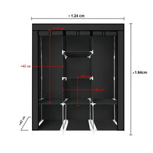 Cargar imagen en el visor de la galería, Closet Organizador Con Forro Zapatero Perchero Negro 88130
