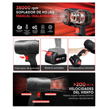Cargar imagen en el visor de la galería, Soplador Recargable Doble Bateria 48W Inalambrico Caja M1
