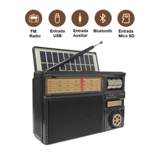 Cargar imagen en el visor de la galería, Radio Inalámbrico Meier AMFM Bluetooth USB Micro SD Solar MD-979S
