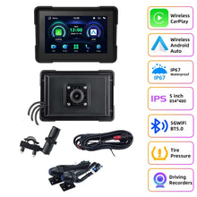 Cargar imagen en el visor de la galería, Pantalla Táctil Para Moto 5" Apple Android Carplay Doble Cámara M16C+DVR
