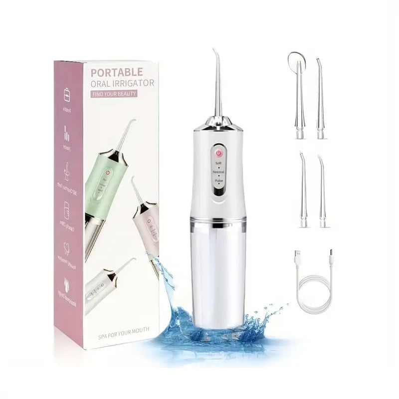 Irrigador Bucal 4 Boquillas A8 Limpieza Dental Inalambrico Blanco