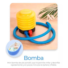 Cargar imagen en el visor de la galería, Tina Bañera Inflable Para Bebés Portátil Antideslizante + Inflador Azul 003
