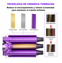 Cargar imagen en el visor de la galería, Rizador Ondas De Sirena Pantalla Digital 230° Pro-9613 Lila
