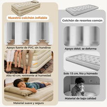 Cargar imagen en el visor de la galería, Colchón Inflable Sencillo 198 x 100 x 40cm Inflador Eléctrico Inalambrico
