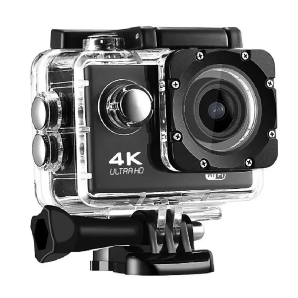 Camara Deportiva 4K Ultra HD Wifi Resistente Al Agua Negro