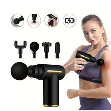 Cargar imagen en el visor de la galería, Masajeador Corporal Massage Gun BM1 4 Cabezales 6 Niv Neg

