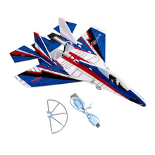 Cargar imagen en el visor de la galería, Avion Armable Juguete Planeador YJ027 Carga USB Azul
