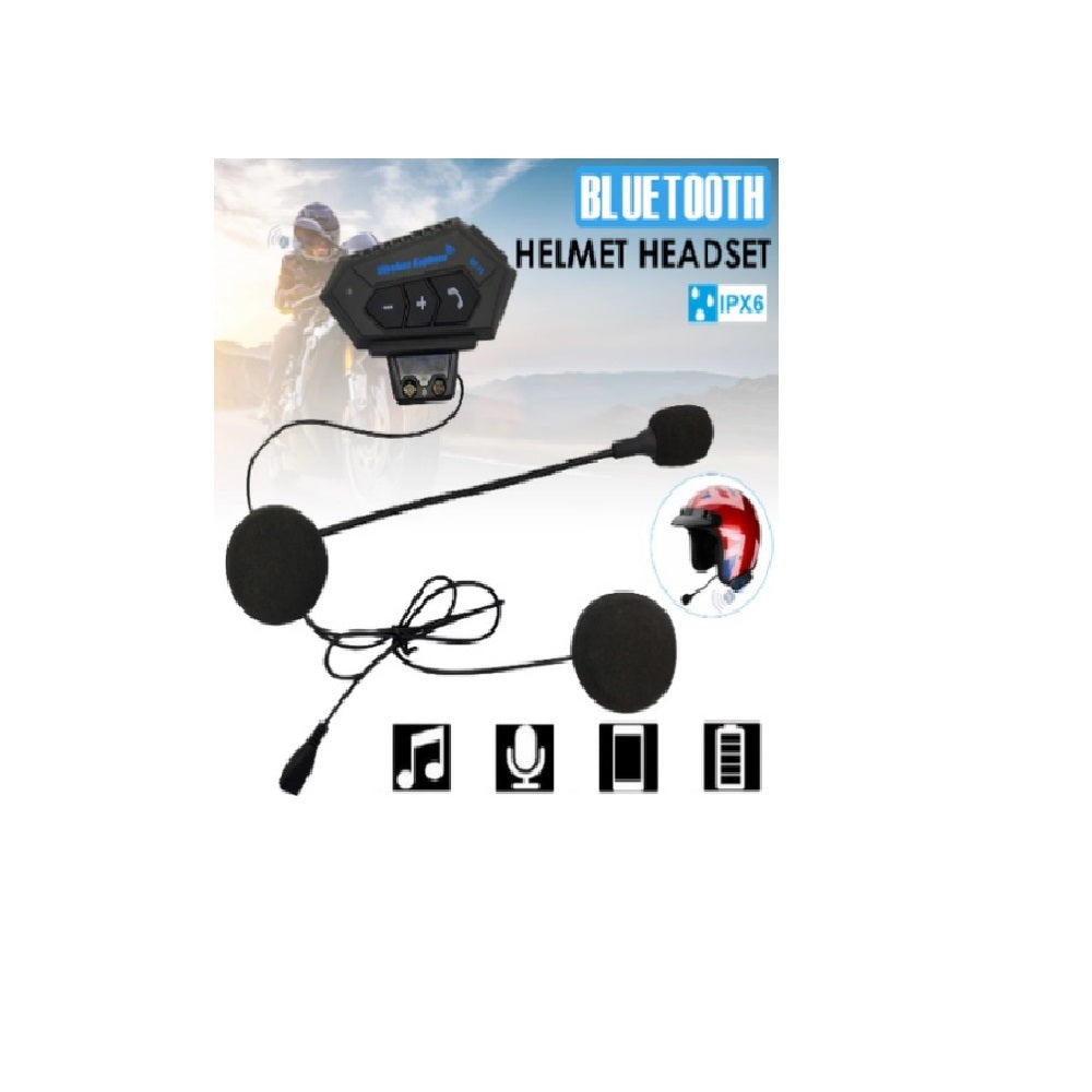 Auriculares BT-12 para casco de motocicleta, cascos inalámbricos con  Bluetooth, antiinterferencias, altavoz, manos libres, impermeables